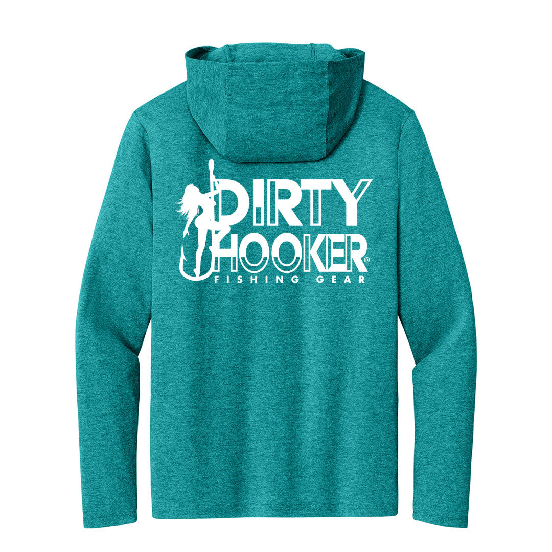 Dirty Hooker Cool White Lightweight Hooded Long Sleeve T-shirt